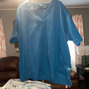 Uniform advantage, buttersoft,  3X, Caribbean blue, two pocket scrub top